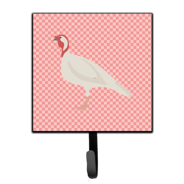 Carolines Treasures Beltsville Small White Turkey Hen Pink Check Leash or Key Holder BB7989SH4 - main